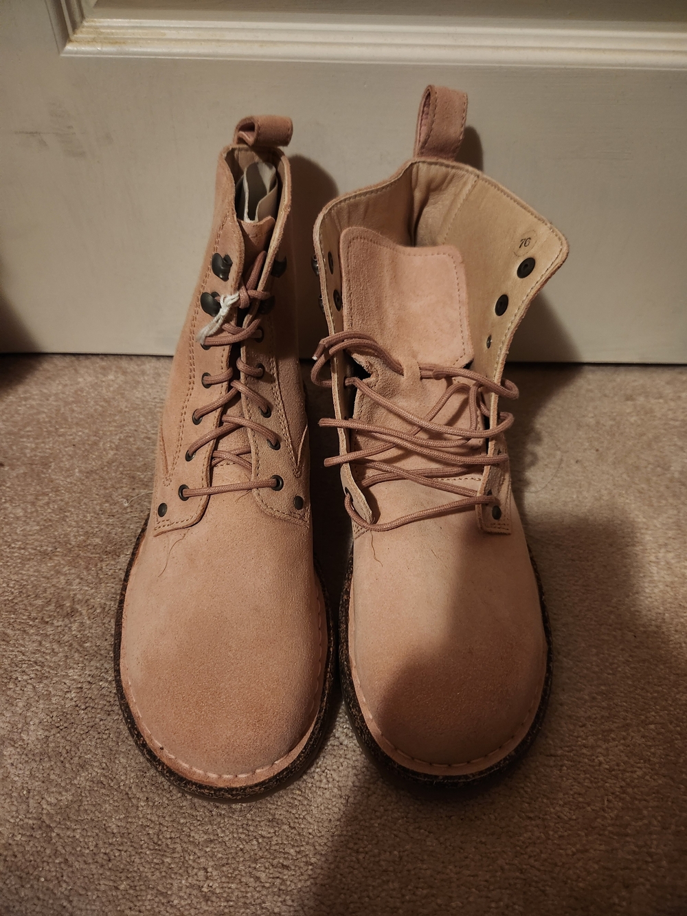 Like New Birkenstock Pink Suede Lace Up Boots